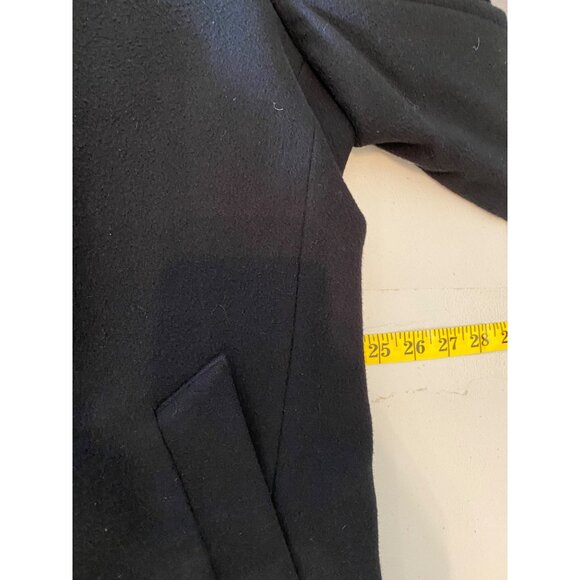 Joseph A. Banks Classic Black 100% Wool Long Mens Overcoat Outerwear 42R - Picture 8 of 11